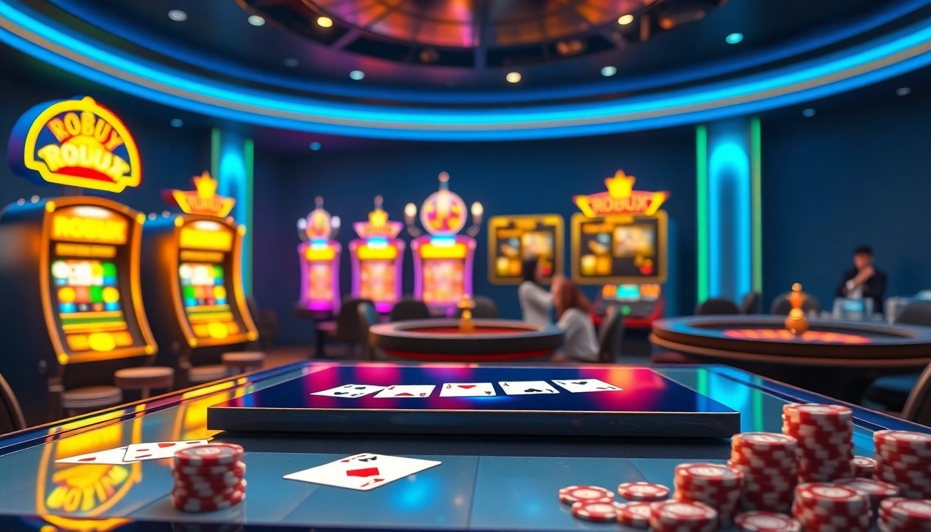 Engage in thrilling Robux gambling action at a vibrant digital casino interface.