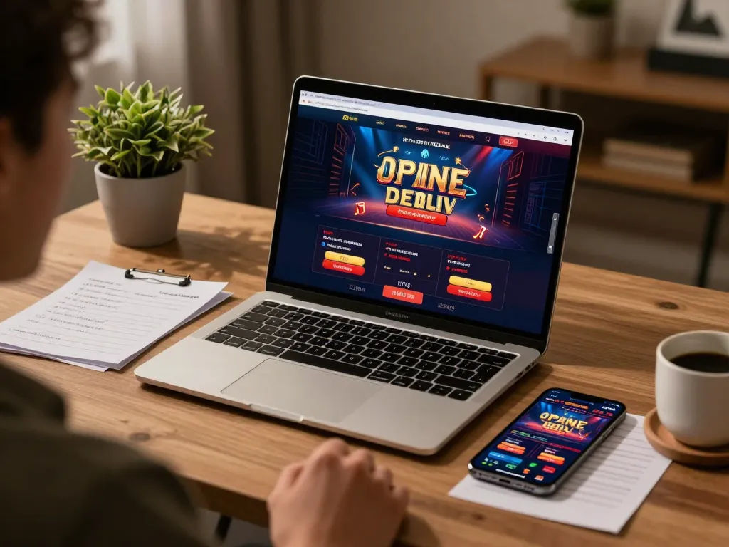 Engaging in online gaming with DA88 on a laptop while managing bankroll effectively.