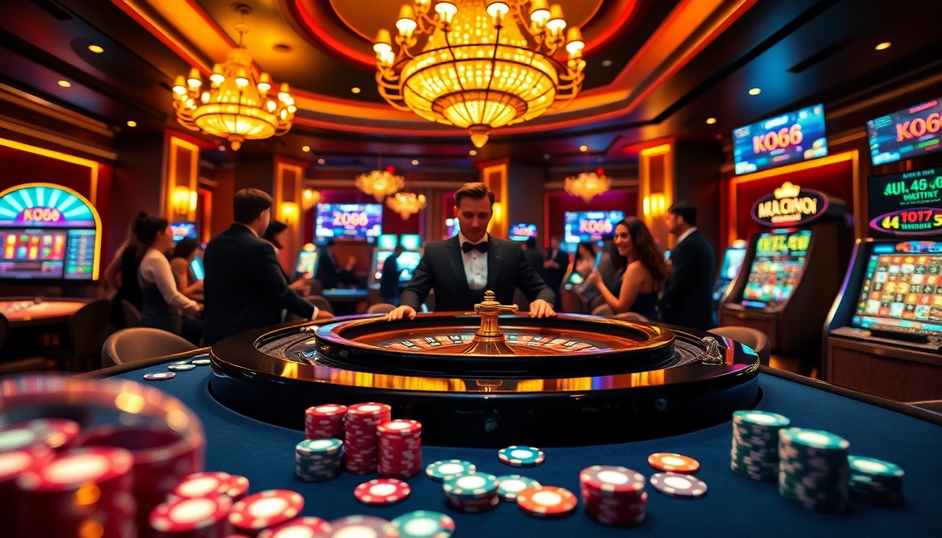 Các người chơi KO66 thưởng thức những trò chơi hấp dẫn tại một môi trường casino chuyên nghiệp tràn đầy sự phấn khích.