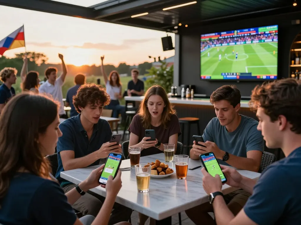 Watch excited viewers engaging in kèo nhà cái sports betting action during a live match.