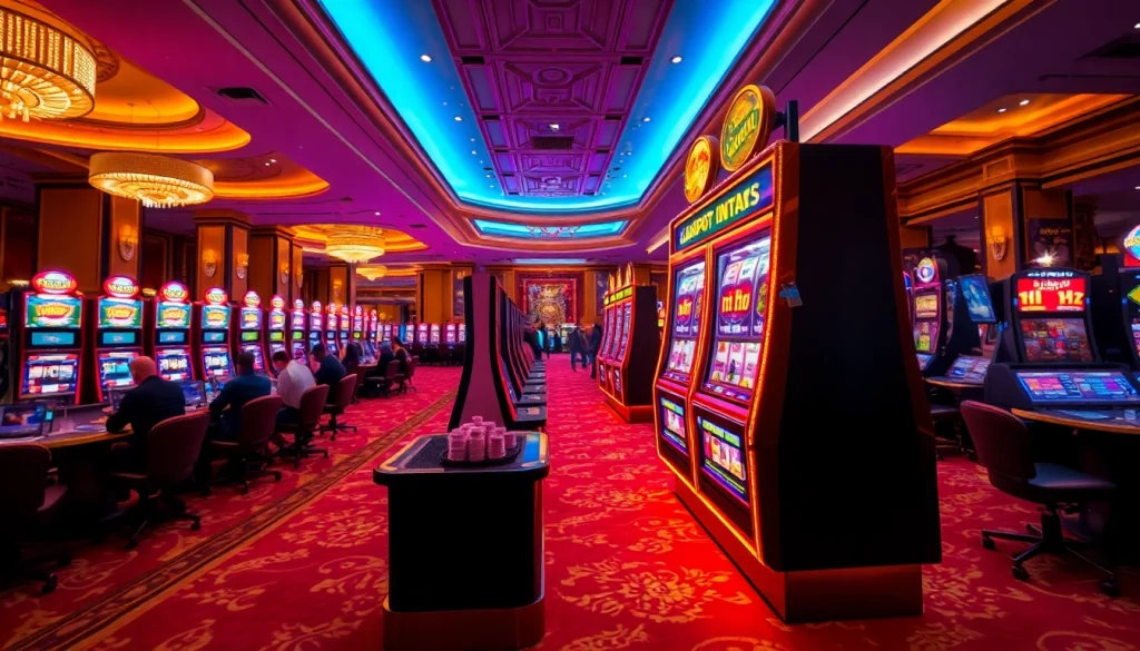 Experience jackpot excitement with nổ hũ slot machines in a vibrant casino environment.