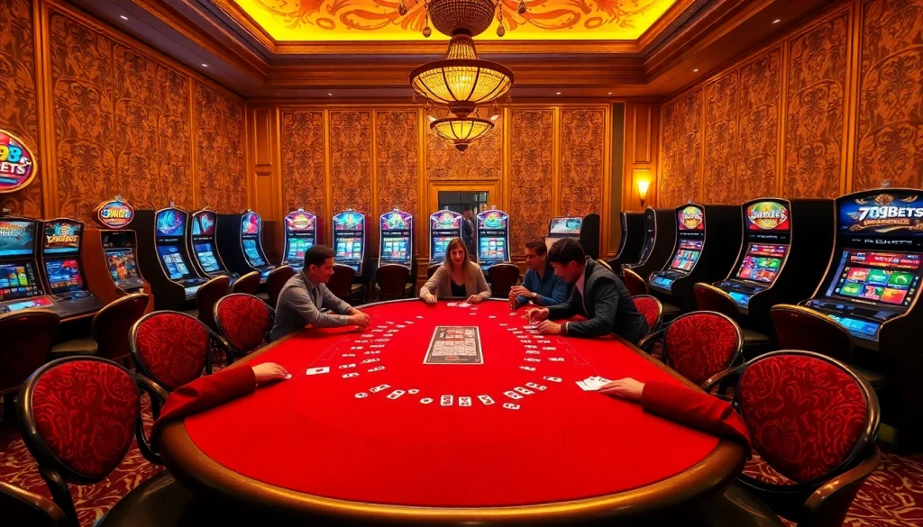 Join the excitement of winning with 789bets at a luxurious poker table surrounded by players.