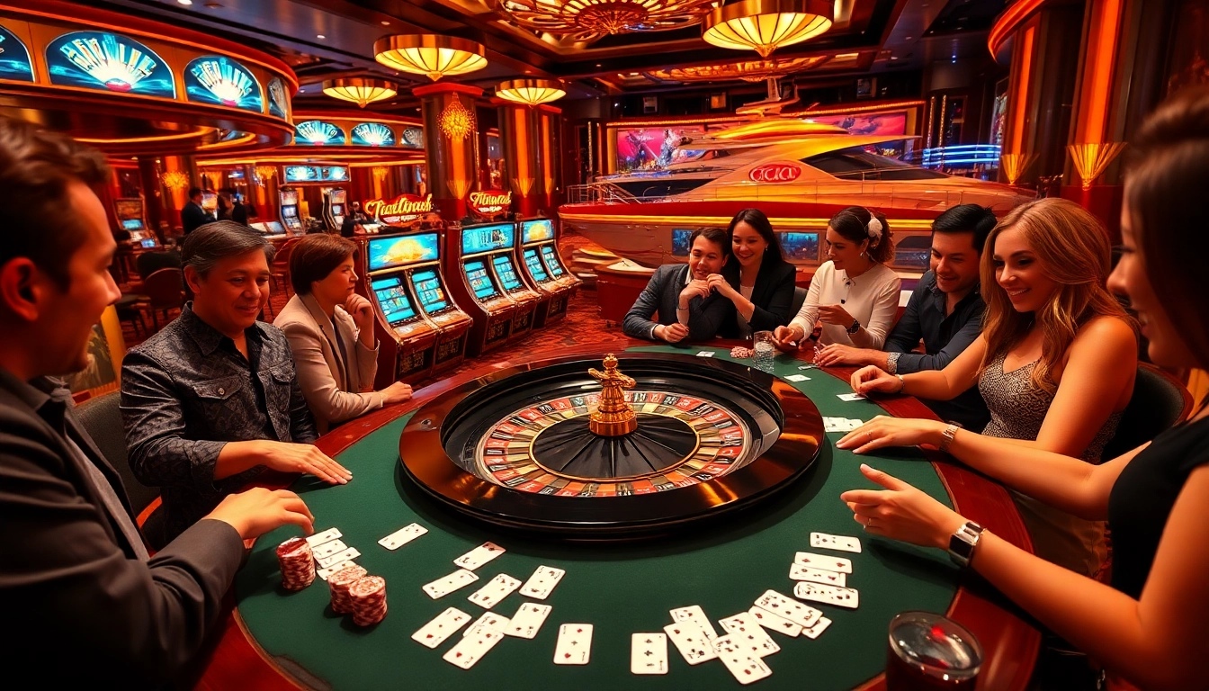 Experience the thrill of SX88 gambling with vibrant roulette and casino tables in a luxurious setting.