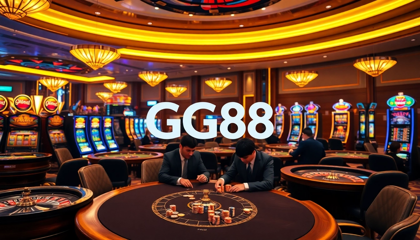 Experience the thrill of GG88 with lively casino games, including poker tables and slot machines.
