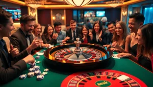 Gamblers enjoy a thrilling game at BEM88 online casino roulette table.