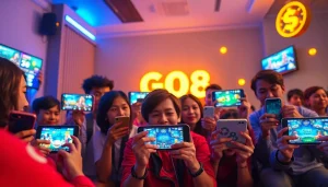 Players enjoying immersive gaming experiences on GO88 platform devices.