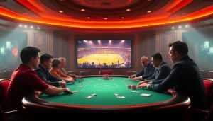Experience thrilling real-time betting while watching ดูบอลสด at a luxurious casino setting.